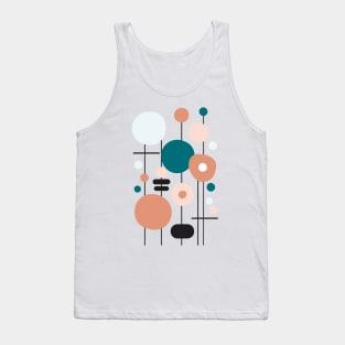 Mid Century Modern Abstract 22 Aqua Tank Top